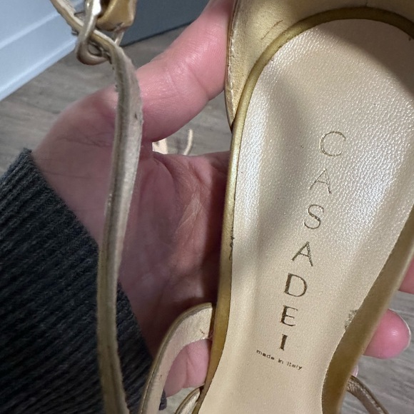 Casadei Sandals. Olive Green Patented leather - Picture 5 of 5